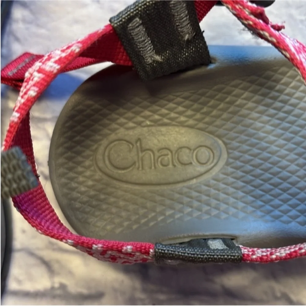 Chaco Girls ZX/1 Ecotread Sport Sandals Pink and Gray Like New Kids Size 3
